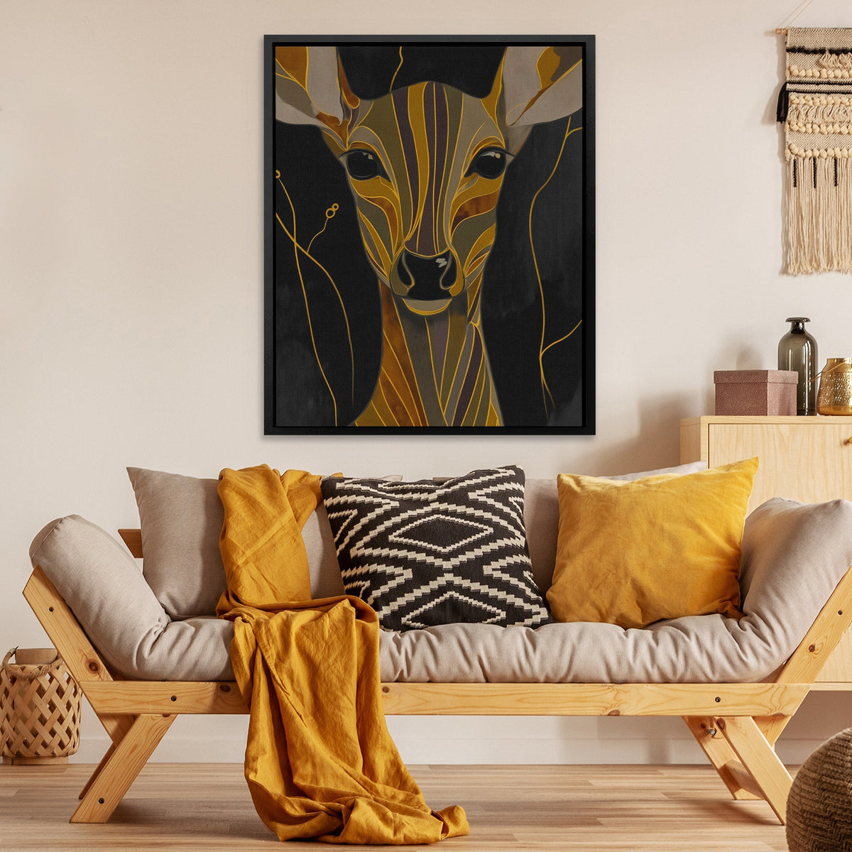 Stag's Amber Crown - Luxury Wall Art