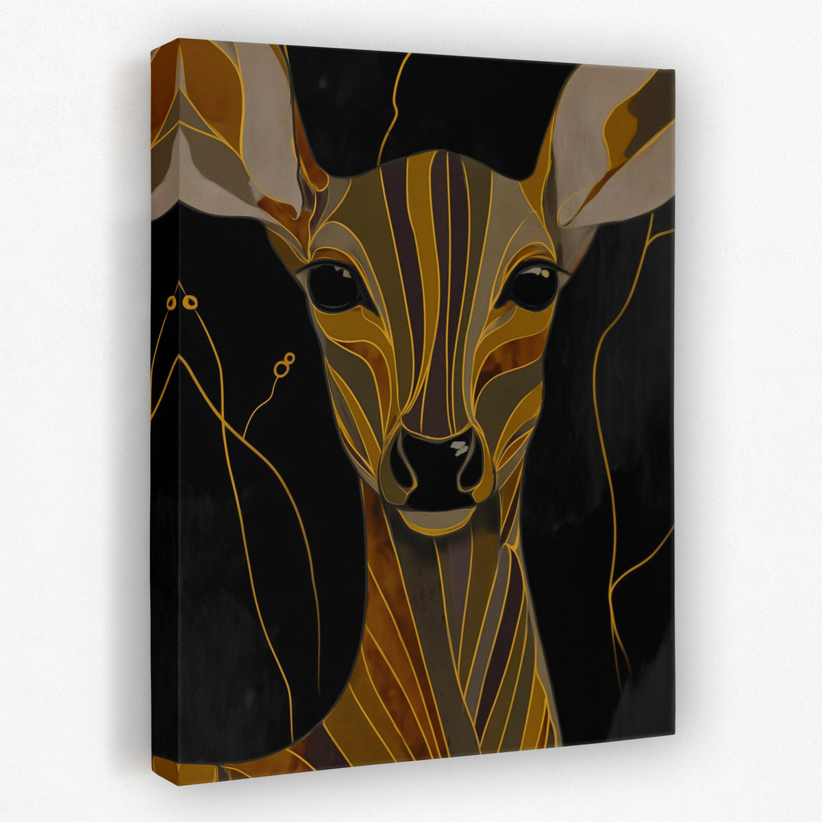 Stag's Amber Crown - Luxury Wall Art