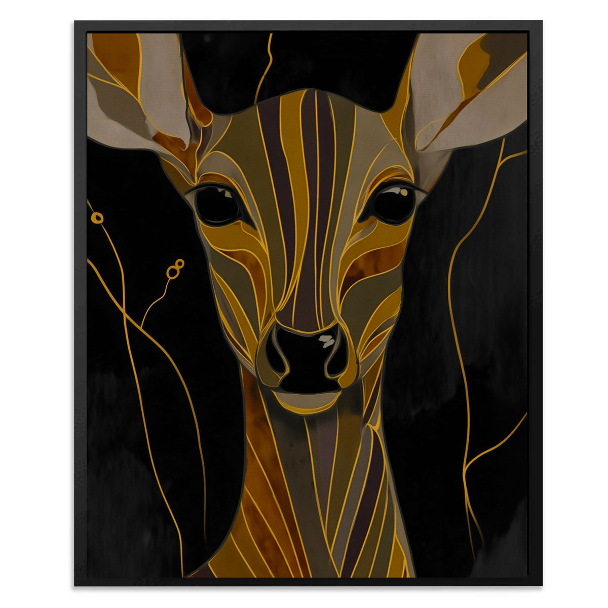 Stag's Amber Crown - Luxury Wall Art