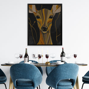 Stag's Amber Crown - Luxury Wall Art