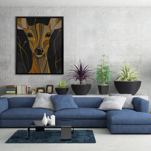 Stag's Amber Crown - Luxury Wall Art