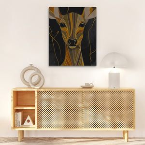 Stag's Amber Crown - Luxury Wall Art
