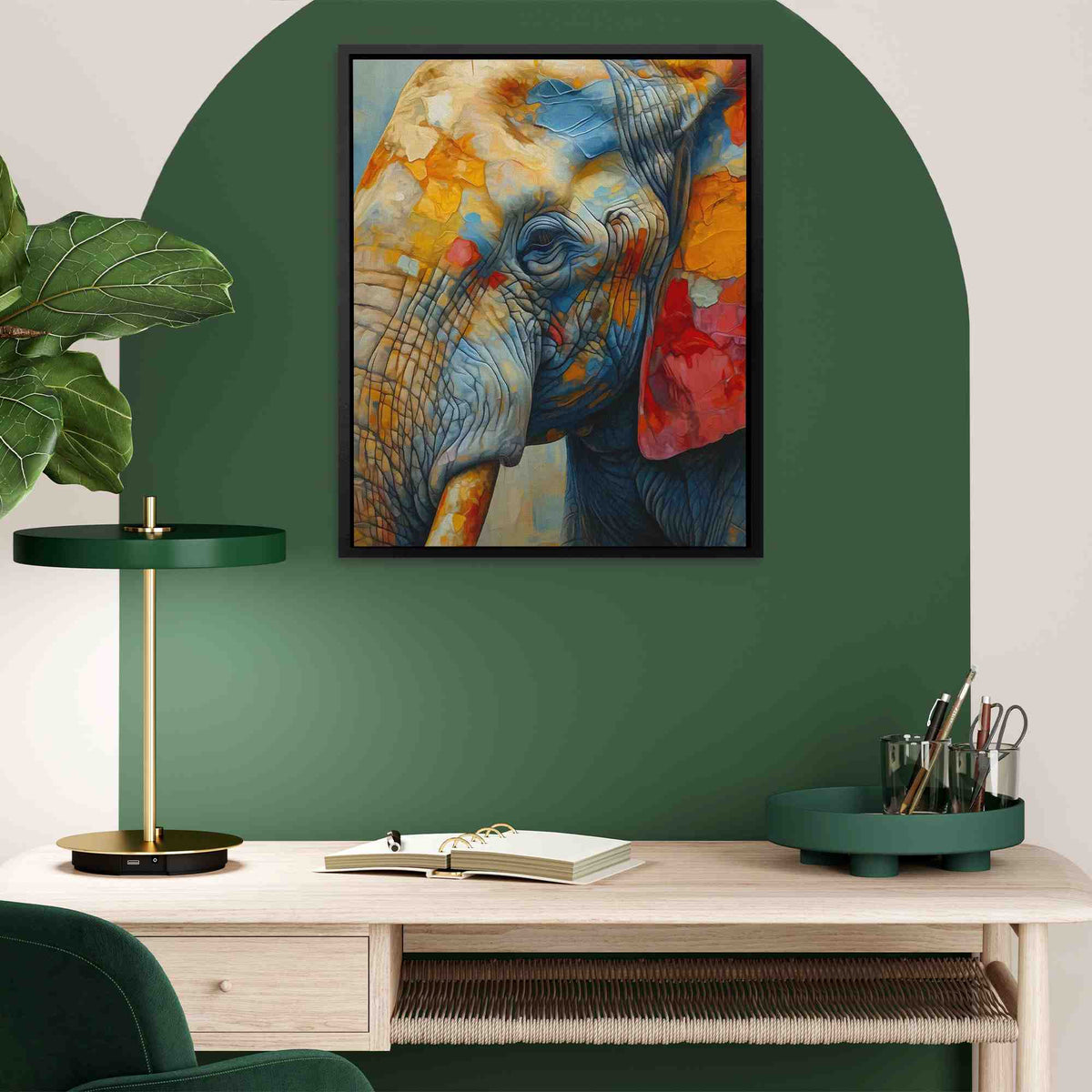 Stained Glass Elephant - Luxury Wall Art