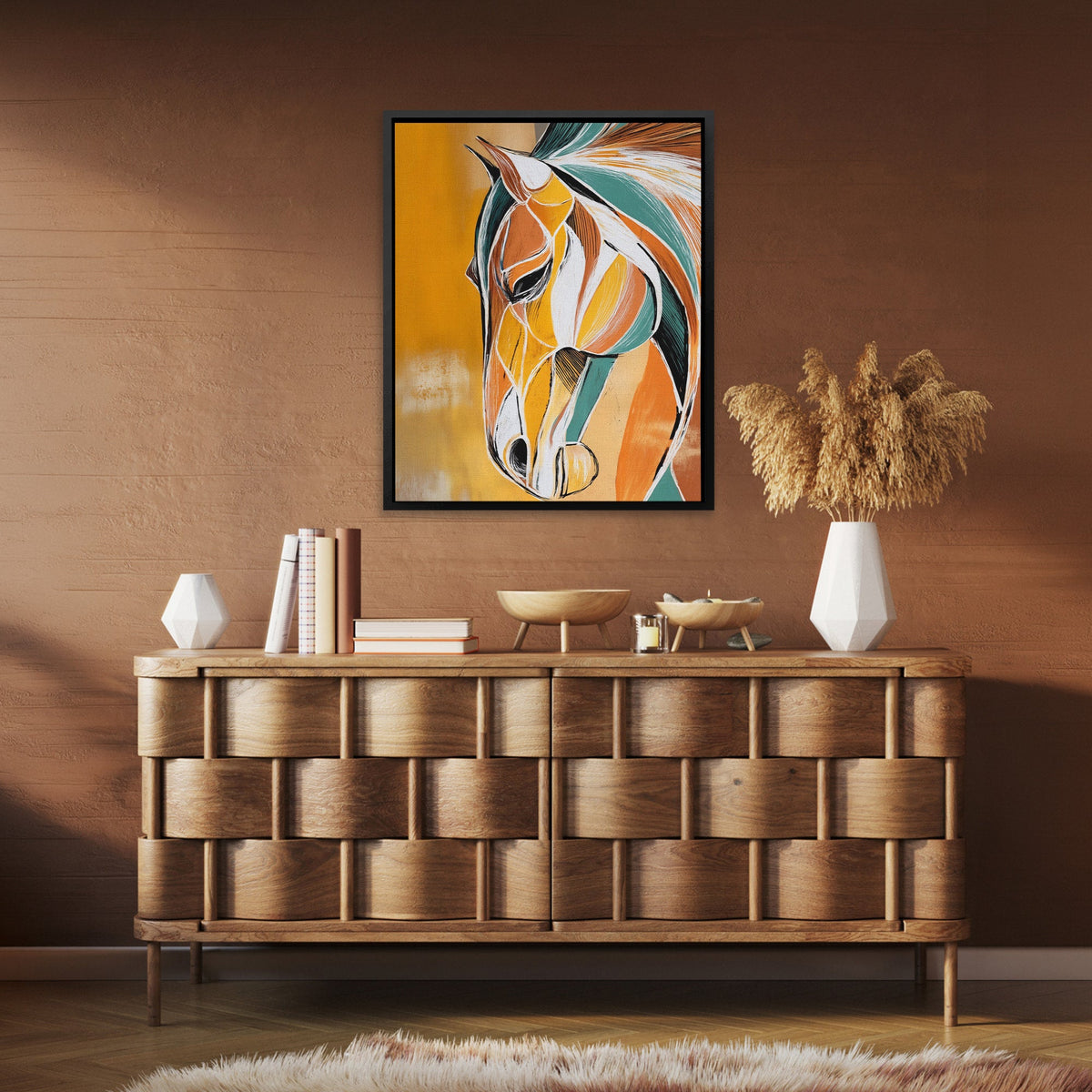 Stallion Golden Wind - Luxury Wall Art