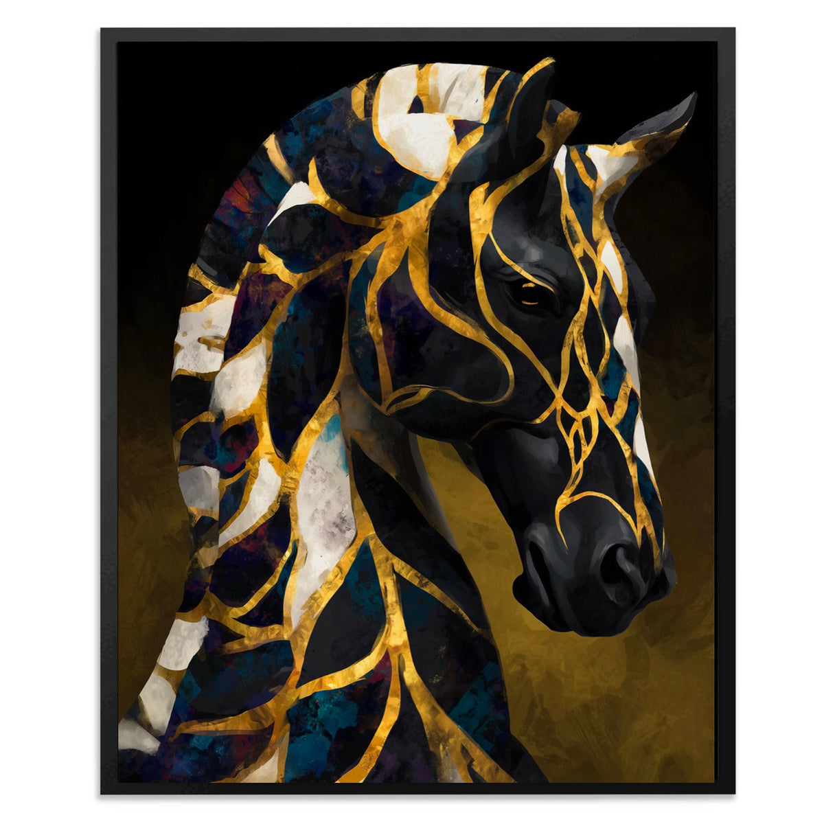 Stallion Midnight Fragments - Luxury Wall Art