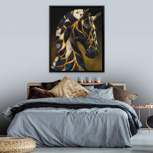 Stallion Midnight Fragments - Luxury Wall Art