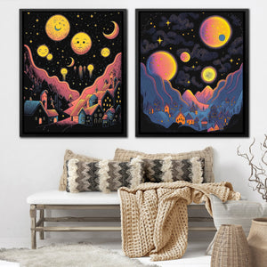 Starry Moon Cities (2) Set - Luxury Wall Art