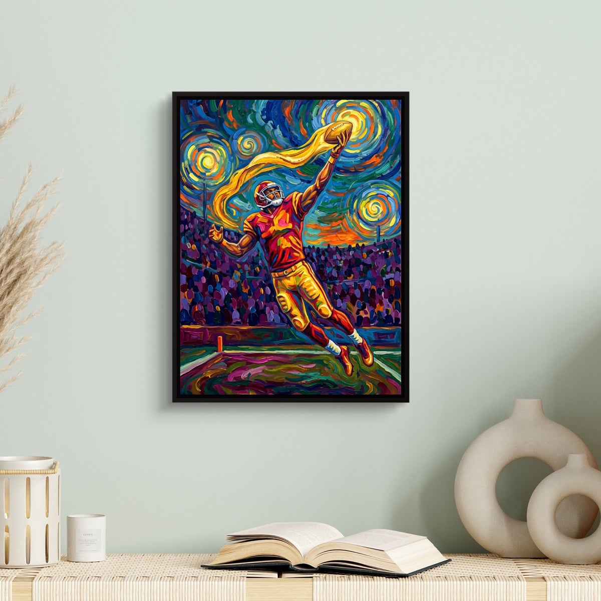 Starry Night Catch — starry night catch sq book table 1port framed black