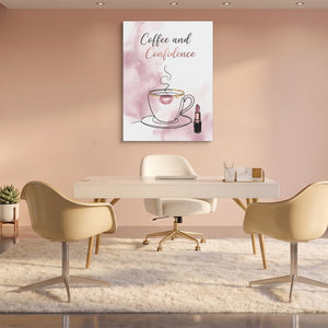 Steaming Coffee Confidence — steaming coffee confidence sq pink office 1port flush print