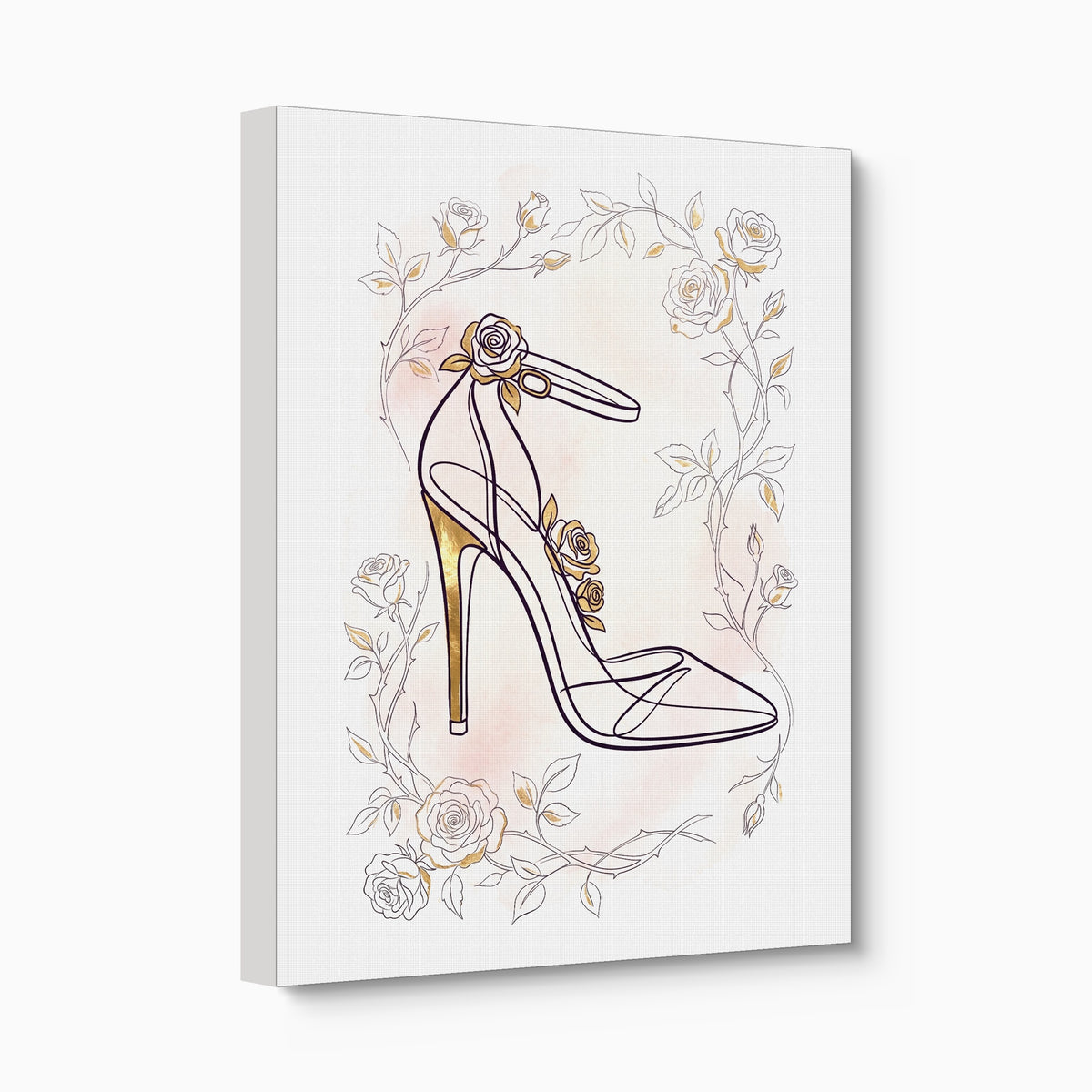 Stiletto Golden Roses — stiletto golden roses angled flush print