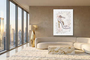 Stiletto Golden Roses — stiletto golden roses modern living room interior 3 1port flush print