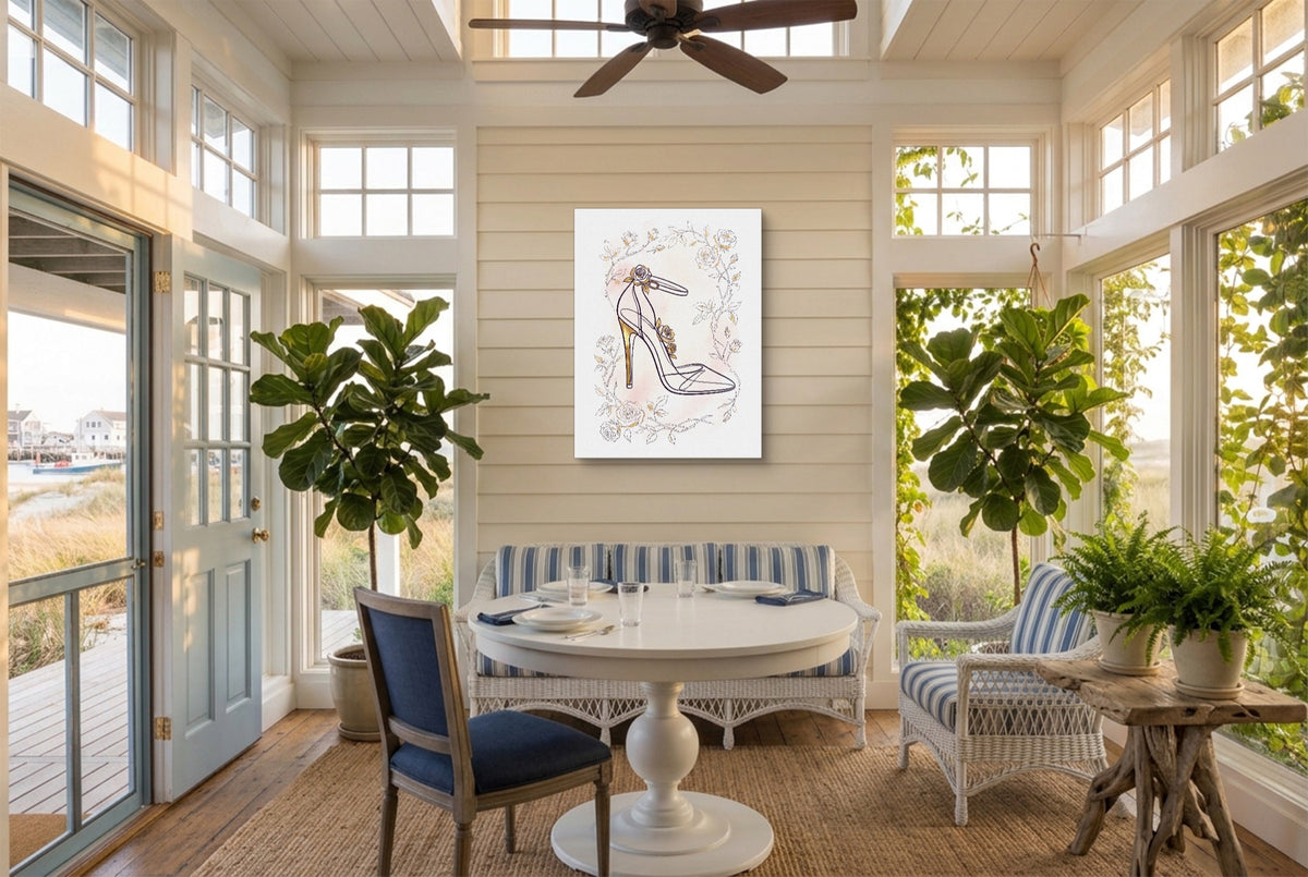 Stiletto Golden Roses — stiletto golden roses sunroom with furniture 1port flush print