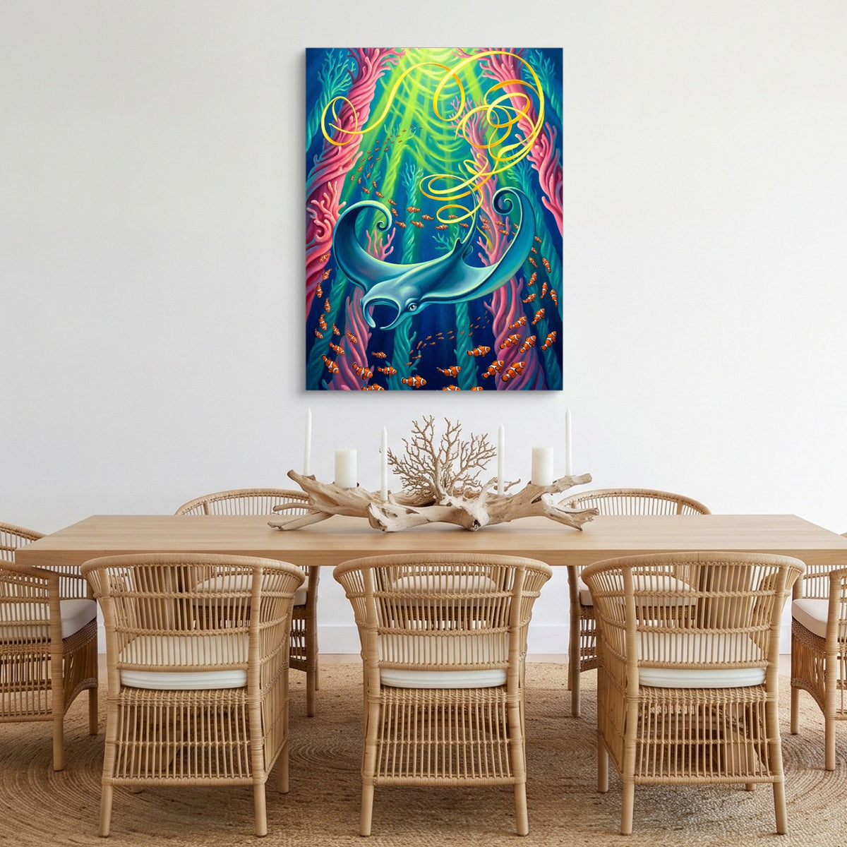 Stingray's Reef Dance - Luxury Wall Art