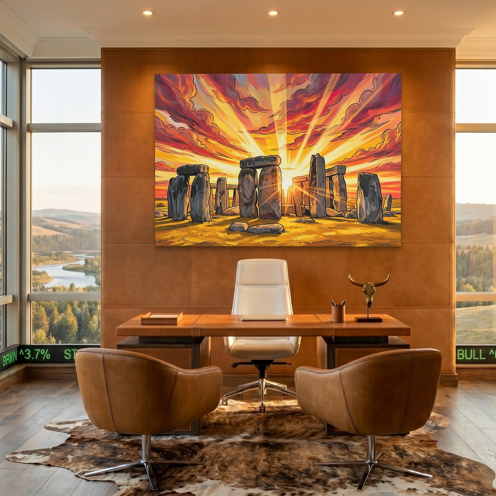 Stonehenge Blazing Sunset canvas wall art