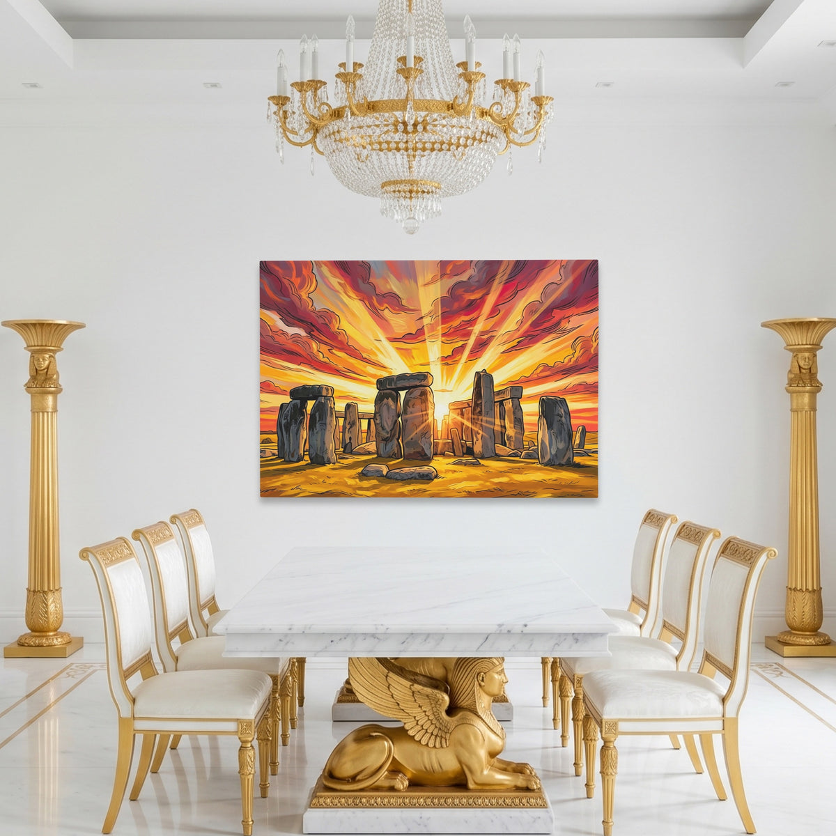 Stonehenge Blazing Sunset — Stonehenge Blazing Sunset Roman White Room Land 229