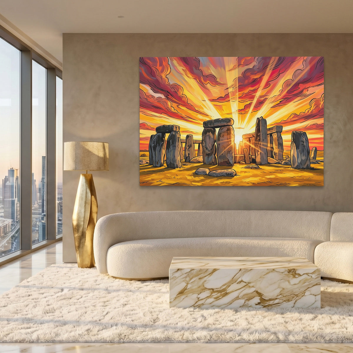 Stonehenge Blazing Sunset — Stonehenge Blazing Sunset White Gold Lux Land 313