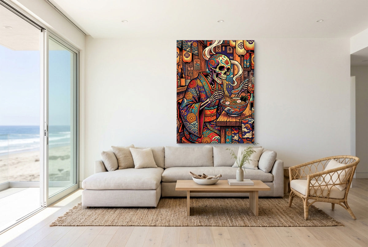 Sugar Skull Ramen — sugar skull ramen living room with couch 1port flush print