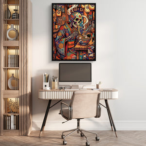 Sugar Skull Ramen — sugar skull ramen sq beige office 1port framed black