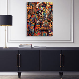 Sugar Skull Ramen — sugar skull ramen sq blue cabinet 1port flush print