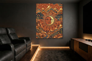 Sun Moon Harmony — sun moon harmony home theater room interior 1port flush print