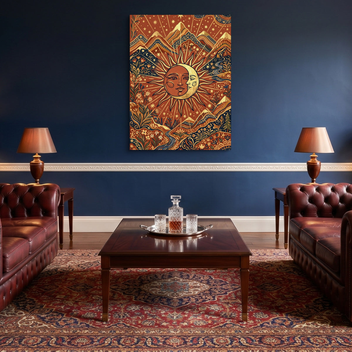 Sun Moon Harmony — sun moon harmony sq lounge wall 1port flush print