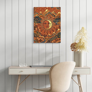 Sun Moon Harmony — sun moon harmony sq white table 1port flush print