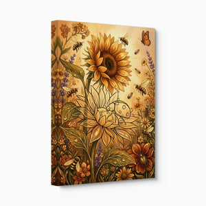 Sunflower Golden Meadow — sunflower golden meadow angled flush print