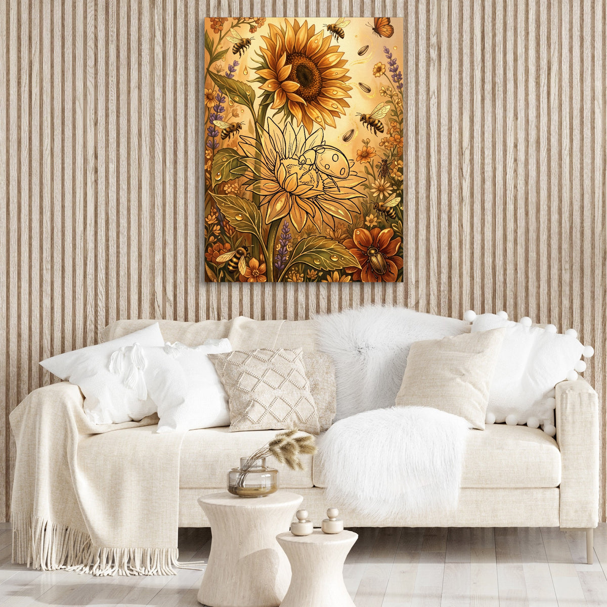 Sunflower Golden Meadow — sunflower golden meadow sq boujie couch 1port flush print