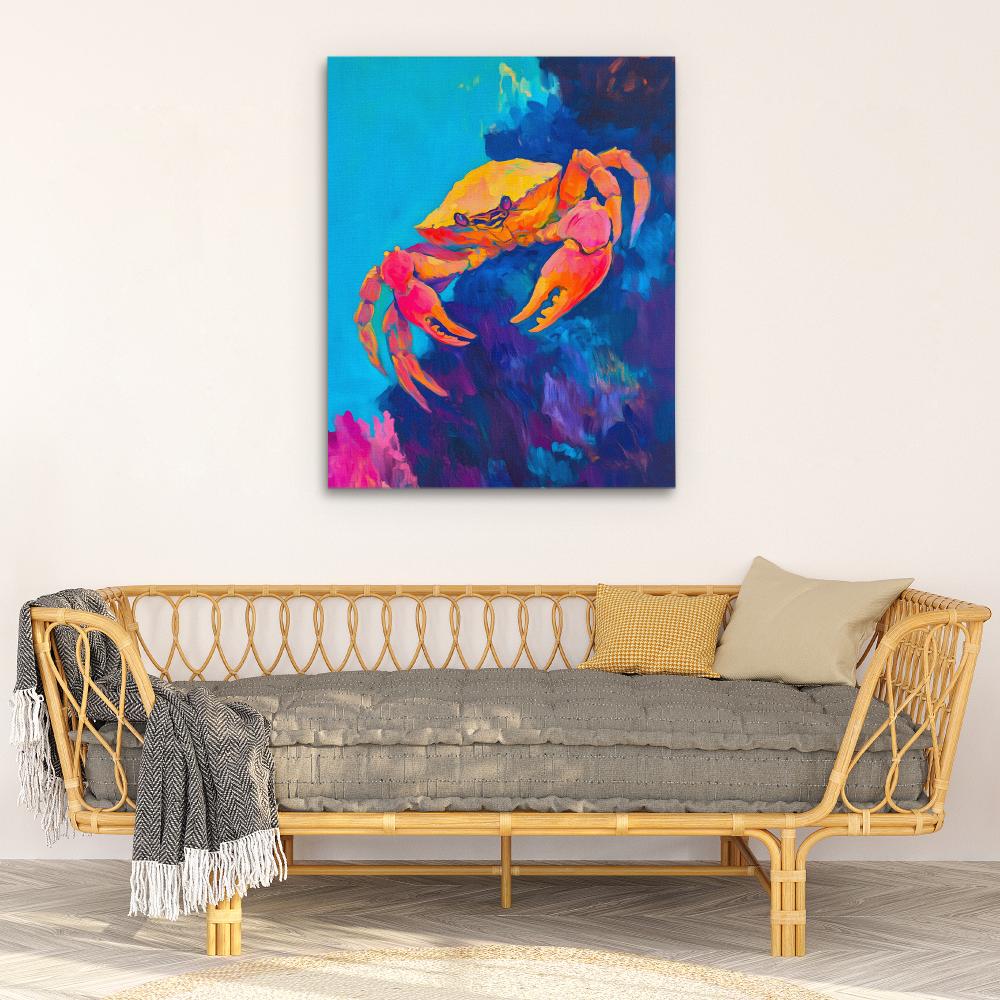 Sunlit Coral Crab - Luxury Wall Art
