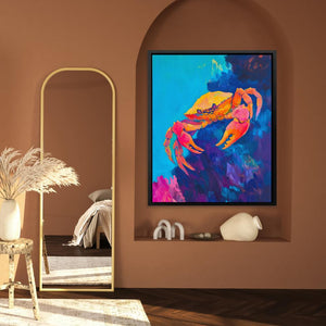 Sunlit Coral Crab - Luxury Wall Art