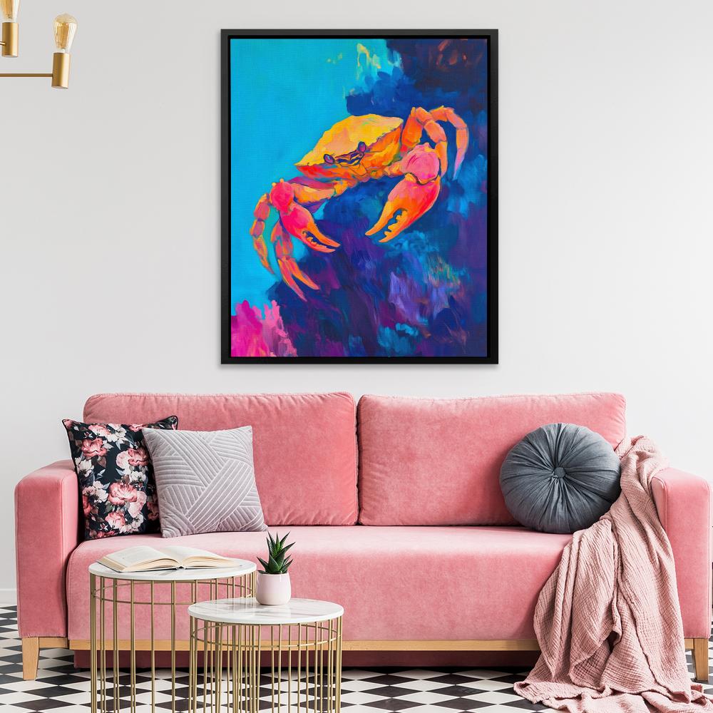 Sunlit Coral Crab - Luxury Wall Art
