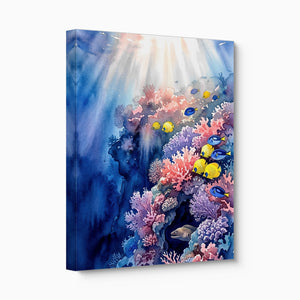 Sunlit Coral Kingdom — sunlit coral kingdom angled flush print