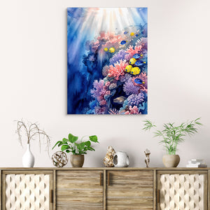 Sunlit Coral Kingdom — sunlit coral kingdom sq beach cabinet 1port flush print