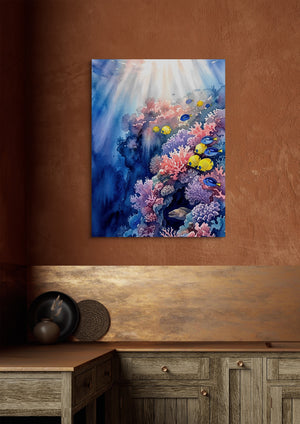 Sunlit Coral Kingdom — sunlit coral kingdom sq brown luxe 1port flush print