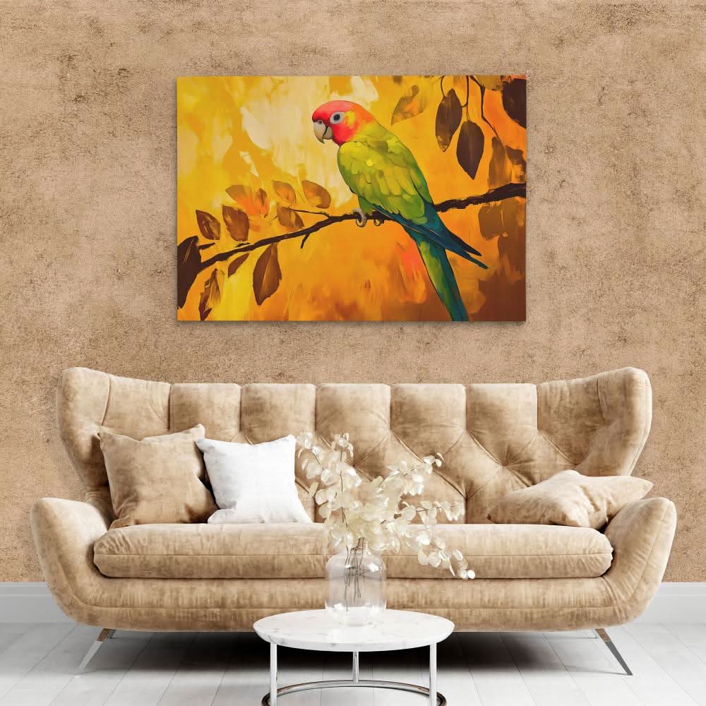 Sunlit Parrot - Luxury Wall Art