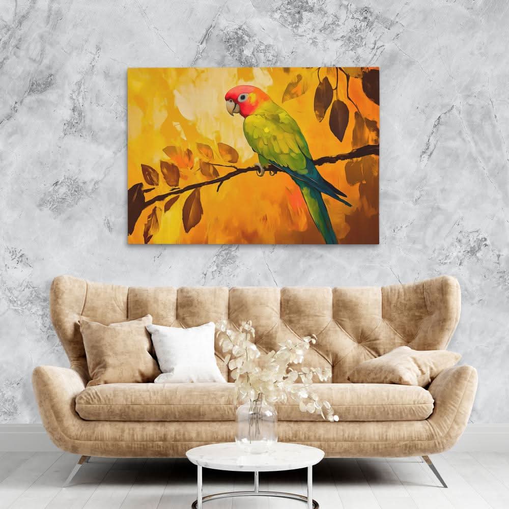 Sunlit Parrot - Luxury Wall Art