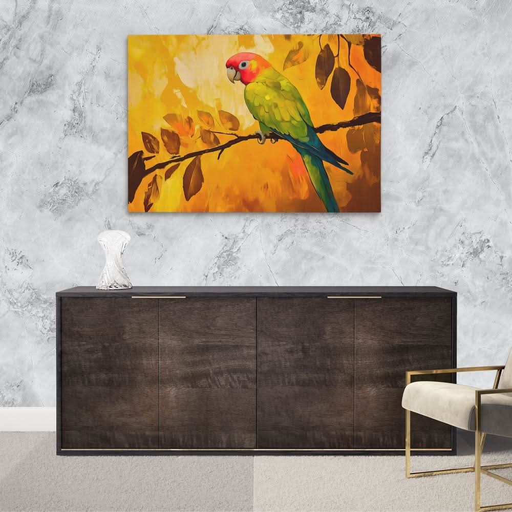 Sunlit Parrot - Luxury Wall Art