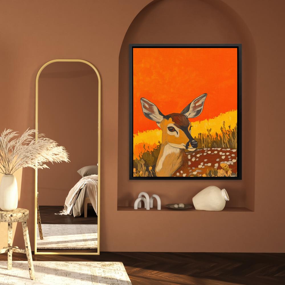 Sunset Deer Gaze - Luxury Wall Art
