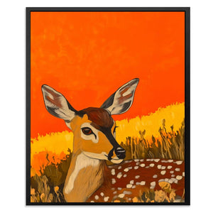 Sunset Deer Gaze - Luxury Wall Art