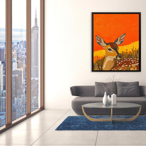 Sunset Deer Gaze - Luxury Wall Art
