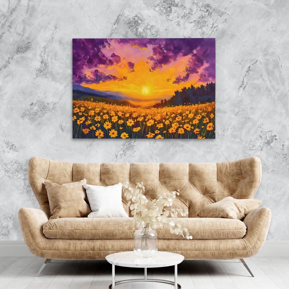 Sunset Field of Gold - Luxury Wall Art