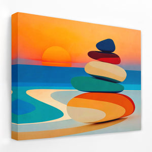 Sunset Stone Balance - Luxury Wall Art