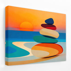 Sunset Stone Balance - Luxury Wall Art