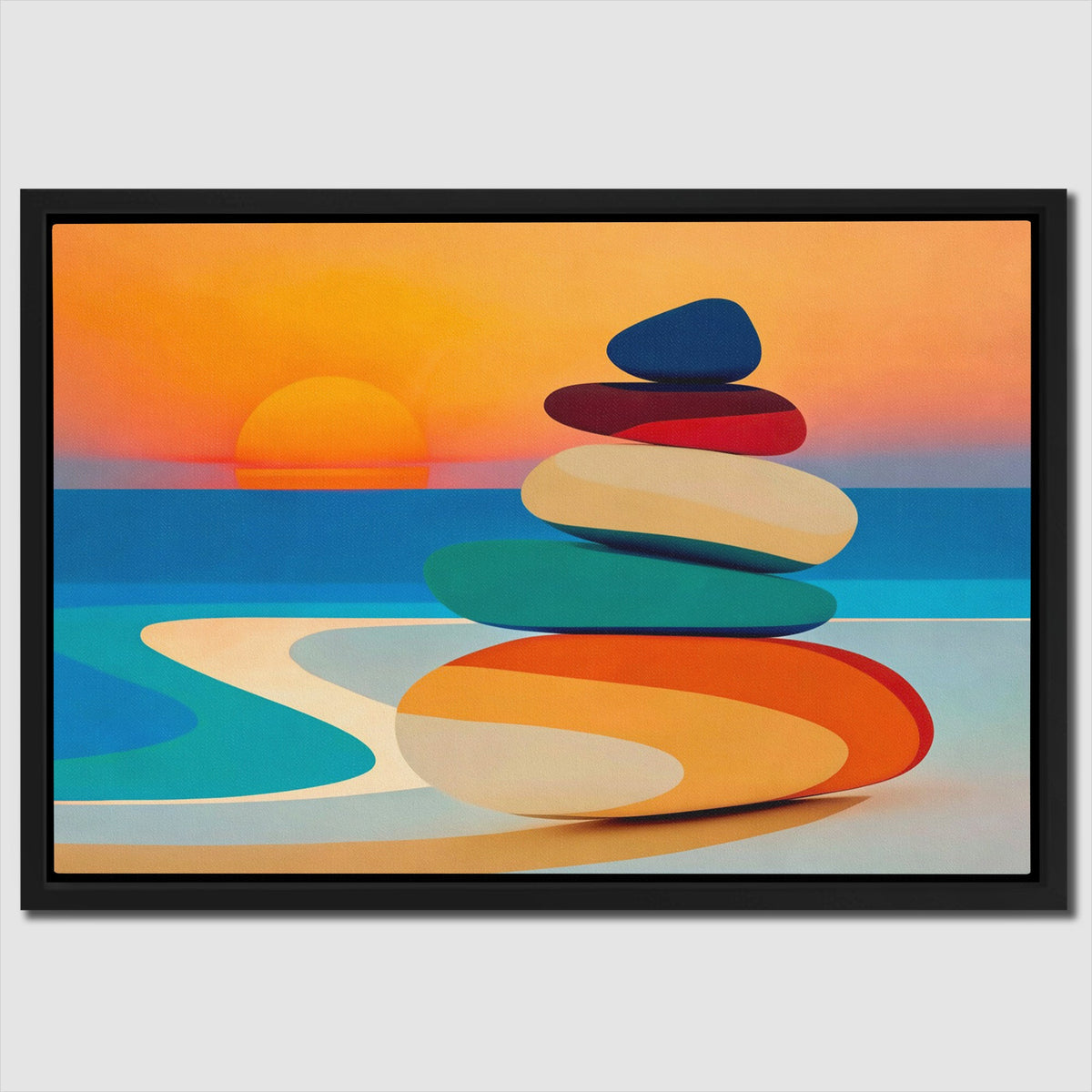 Sunset Stone Balance - Luxury Wall Art