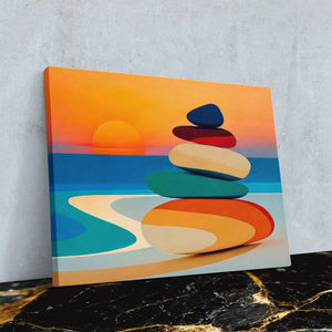 Sunset Stone Balance - Luxury Wall Art