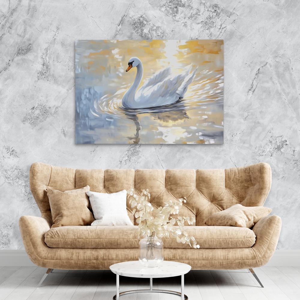 Sunset Swan - Luxury Wall Art
