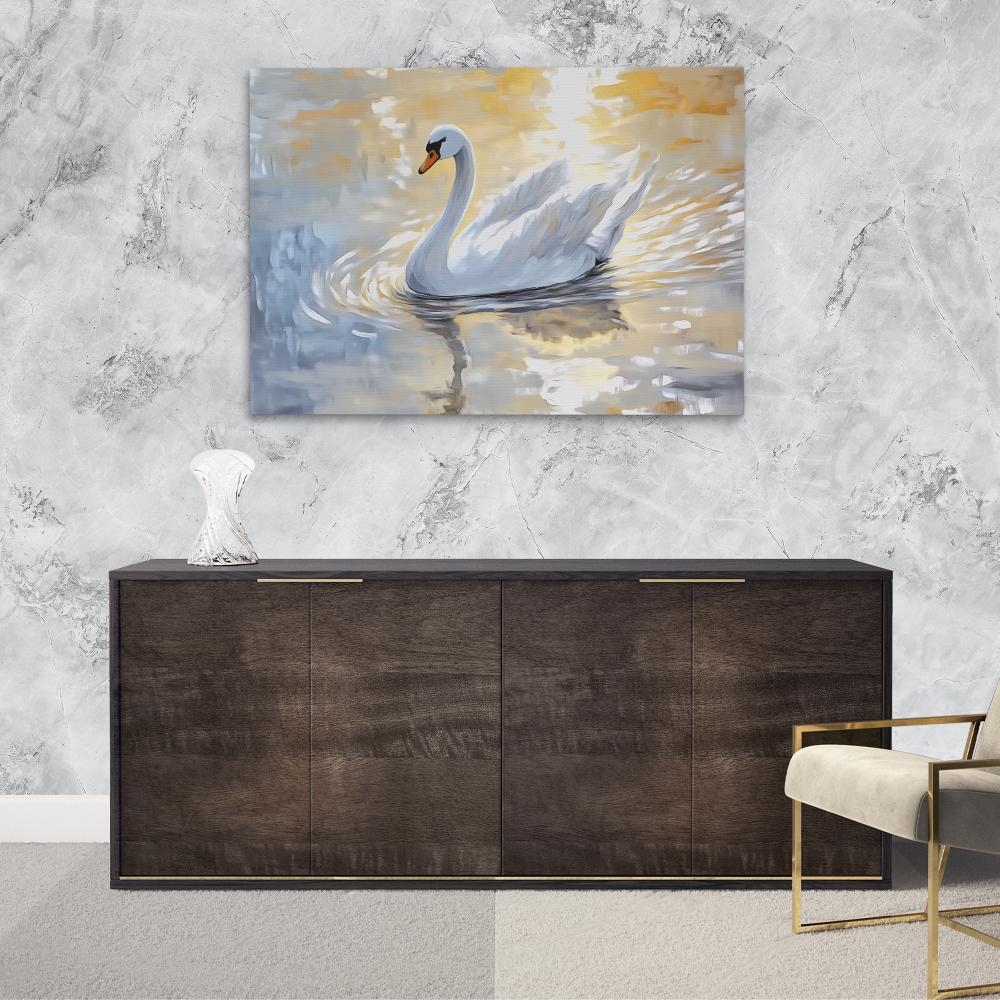 Sunset Swan - Luxury Wall Art
