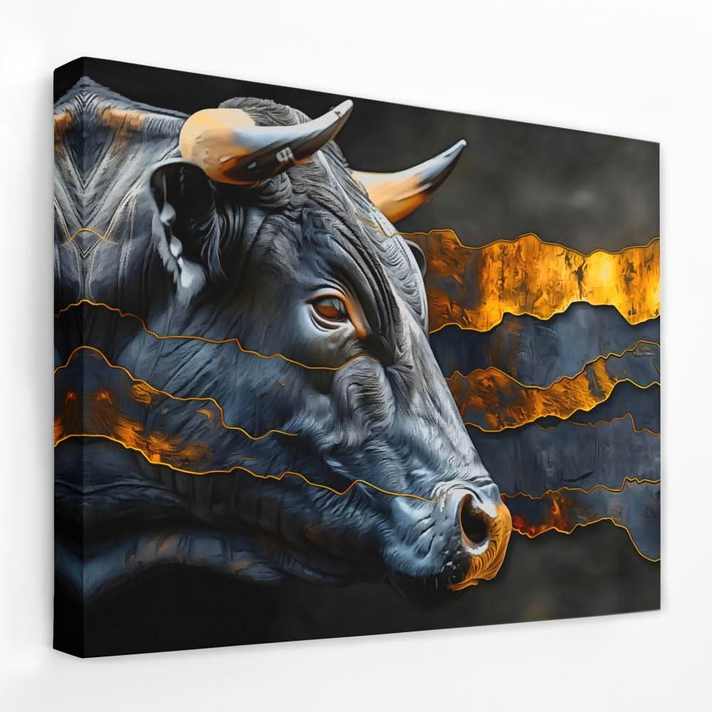 Surging Horns - Animals Canvas Wall Art