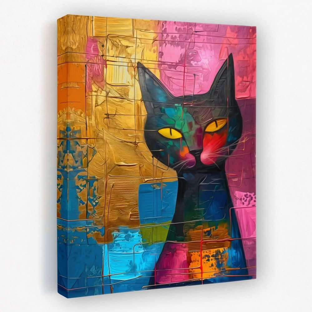 Surreal Black Cat - Cat Canvas Wall Art