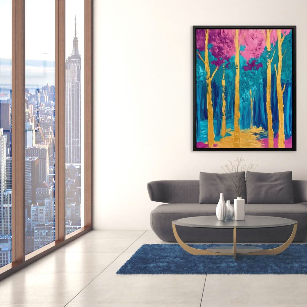 Surreal Gold and Pink Forest - Luxury Wall Art